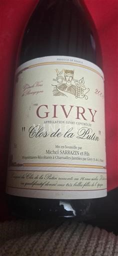 Burgundy Givry Michel Sarrazin et Fils Clos de la Putin 2005