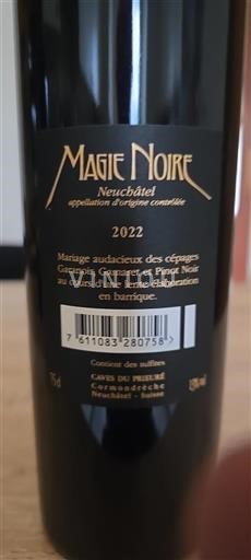 Neuchâtel Neuchâtel AOC Caves du Prieuré Magie Noire 2022