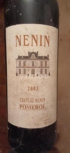 Bordeaux Pomerol Nenin 2003
