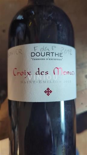 Bordéus Saint-Émilion Dourthe Croix des Menuts 2015