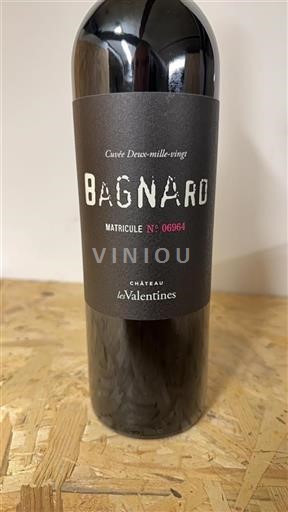 Vin Rouge sec Bagnard Les Valentines 2020 France Provence Côtes-de-provence