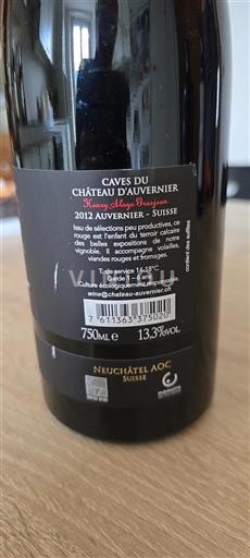 Neuenburg Neuchâtel AOC Château Auvernier 2012