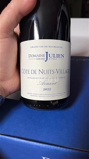 Vin Rouge sec Armand Domaine Julien 2022 France Bourgogne Côte de nuits villages AOC Grand Cru
