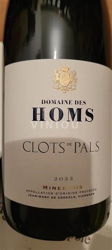 Languedoc Minervois Domaine Des Homs Clots de Pals 2022