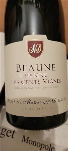 Burgundy Beaune Premier Cru Domaine Maratray-Dubreuil Les Cents Vignes 2022