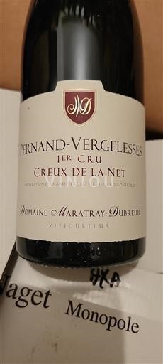 Vin Rouge sec Creux de la Net Domaine Maratray-Dubreuil 2022 France Bourgogne Pernand-vergelesses Premier Cru