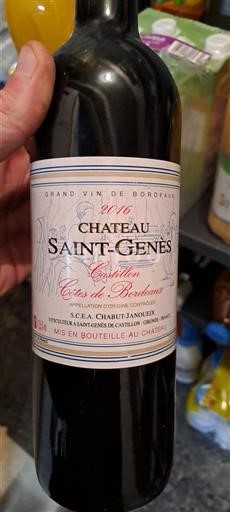 Bordeaux Castillon-côtes-de-bordeaux Château Saint-Genès 2016