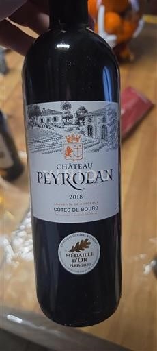 Bordeaux Côtes-de-bourg Château Peyrolan 2018