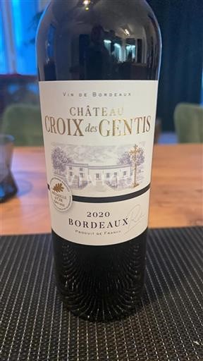 Bordeaux Château Croix des Gentis 2020