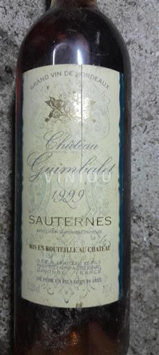 Bordeaux Sauternes Château Guimbalet 1999
