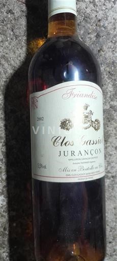 Vin Blanc moelleux Friandise Clos Gassiot 2002 France Sud-Ouest Jurançon