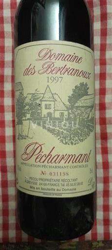 Sud-Ovest Pécharmant Domaine Des Bertranoux 1997