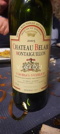 Bordeaux Saint-Georges-Saint-Émilion Château Belair-Monange Réserve 2005 2005
