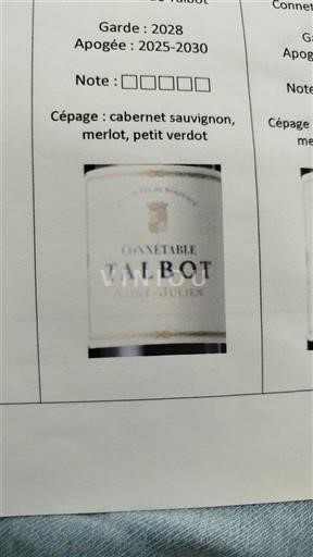 Bordeaux Saint-Julien Talbot Connétable Talbot 2018