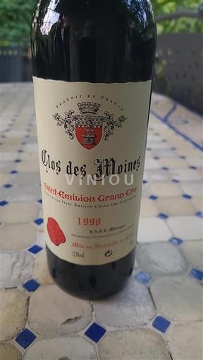 Bordeaux Saint-Émilion Grand Cru Grand Cru Clos des Moines 1998