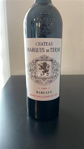 Bordeaux Margaux Grand Cru Marquis de Terme 2020