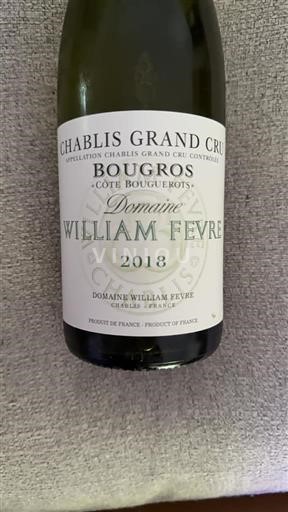 Bourgogne Chablis Grand Cru William Fevre Bougros 2018