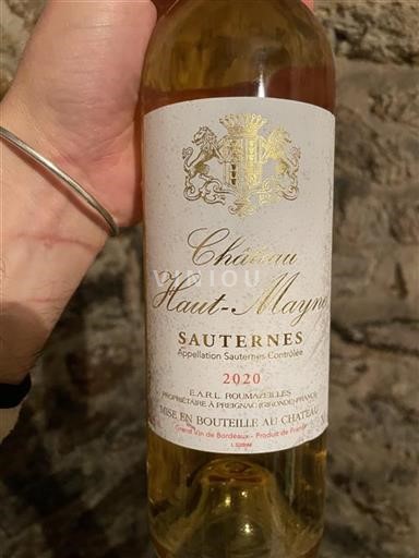 Bordeaux Sauternes Château Haut-Mayne 2020