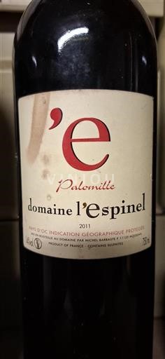 Linguadoca e Rossiglione Paese d'Oc Domaine L'Espinel Palomille 2011