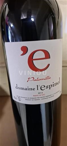 Linguadoca e Rossiglione Paese d'Oc Domaine L'Espinel Palomille 2014