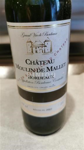 Bordeaux Château Moulin de Mallet 2002