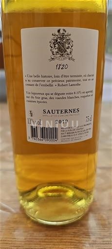 Bordeaux Sauternes Haut-Bergeron 2019