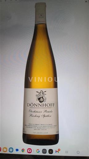 Nahe Dönnhoff Oberhäuser Brücke Riesling Spätlese 2018