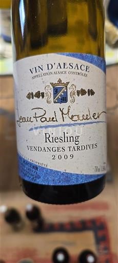 Alsace Grand Cru Jean Paul Mauler Riesling Vendanges Tardives 2009