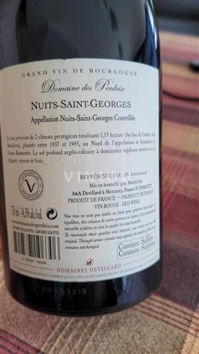 Borgoña Nuits-Saint-Georges Domaine Des Perdrix 2019