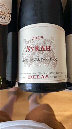 Vin Rouge sec Syrah Delas Frères 2019 France Languedoc et Roussillon Pays d'oc