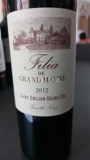 Bordeaux Saint-Émilion Grand Cru Château Grand Mayne Filia 2012