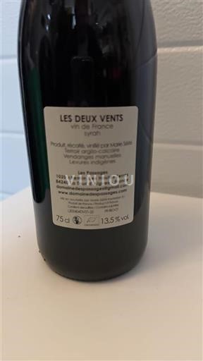 Vin Rouge sec Les Deux Vents Non millésimé France Languedoc et Roussillon Pays d'oc