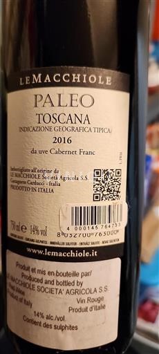 Toscana Non specificato Le Macchiole Paleo 2016