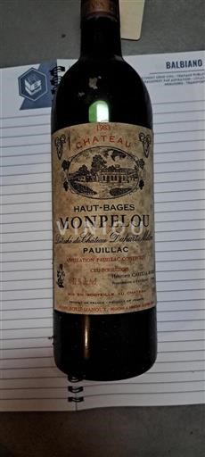 Bordeaux Pauillac Cru Bourgeois Château Haut-Bages Monpelou 1983