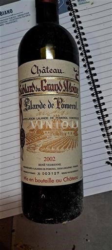 Bordeaux Lalande-de-pomerol Château Sablard du Grand Moine 2002