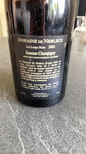 Vallée de la Loire Saumur-champigny Domaine Nerleux Les Loups Noirs 2002