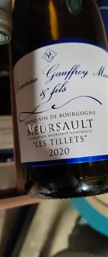 Borgogna Meursault Domaine Gauffroy & fils Les Tillets 2020