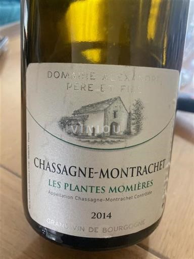 Bourgogne Chassagne-montrachet Domaine Alexandre, Père et Fils Les Plantes Momières 2014
