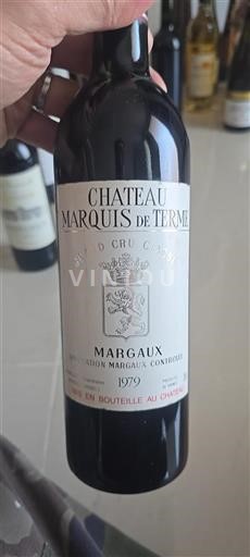 Bordeaux Margaux Grand Cru Classé Château Marquis de Terme 1979