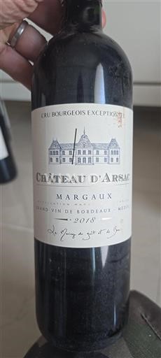 Bordeaux Margaux Cru Bourgeois Exceptionnel Château Arsac 2018