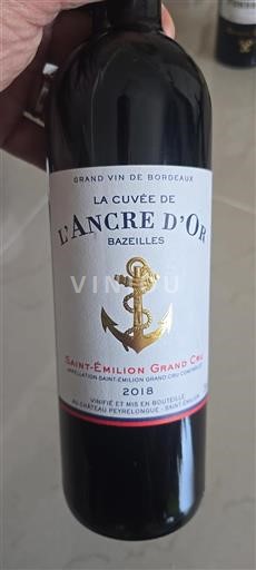 Bordeaux Saint-Émilion Grand Cru Grand Cru Château Peyrelongue La de L'Ancre d'Or 2018