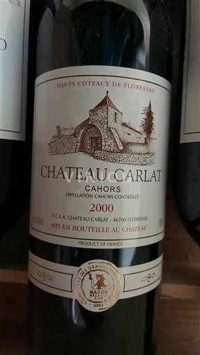 Lounais-Ranska Cahors Château Carlat Hauts Coteaux de Floressas 2000