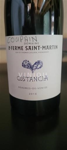 Rhône Valley Beaumes de Venise La Ferme Saint-Martin Costancia 2018