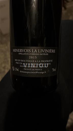 Languedoc Minervois-la-livinière Earl Piccinini 2015