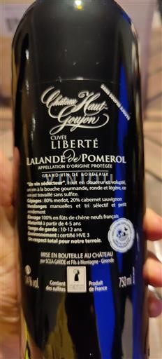 Bordeaux Lalande-de-pomerol Château Haut-Goujon Liberté 2020