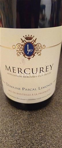 Bourgogne Mercurey Domaine Pascal Lemonde 2017