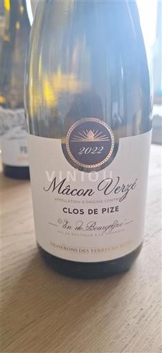 Burgundy Mâcon and Mâcon-Villages Vignerons des Terres Secrètes Clos de Pize 2022