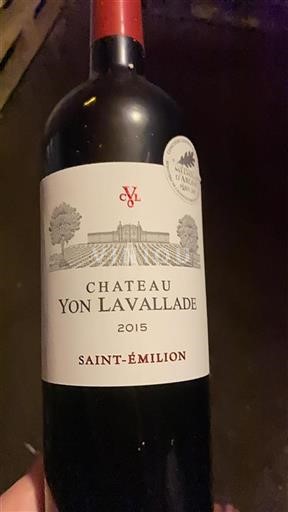 Bordeaux Saint-Émilion Château Yon Lavallade 2015