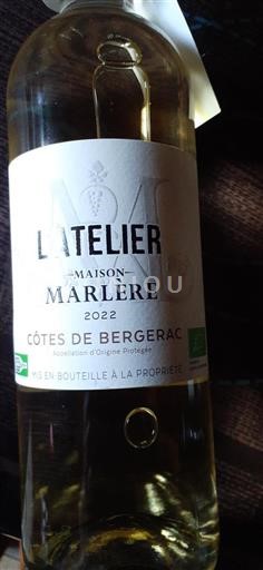 Sydvestfrankrig Côtes-de-bergerac Maison Marlère L'Atelier 2022