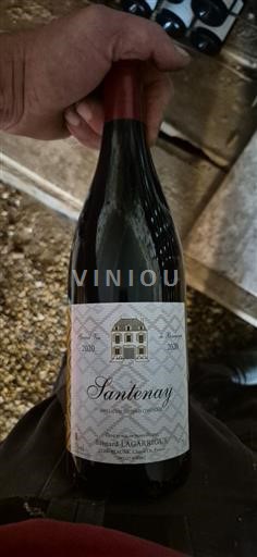 Vin Rouge sec Bernard Lagarrigue 2020 France Bourgogne Santenay